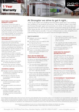 Strongdor 1 Year Warranty Thumbnail