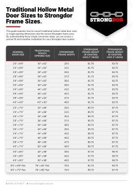 Strongdor Traditional Door Sizes Chart Thumbnail